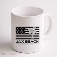 Visit Jacksonville Florida Vacation USA Flag Palms Jax Beach Coffee Mug thumb 1