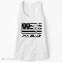 Visit Jacksonville Florida Vacation USA Flag Palms Jax Beach Women's Tank Top thumb 0