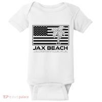Visit Jacksonville Florida Vacation USA Flag Palms Jax Beach Baby Bodysuit thumb 0