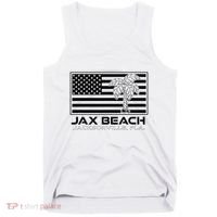 Visit Jacksonville Florida Vacation USA Flag Palms Jax Beach Tank Top thumb 0