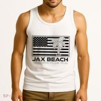 Visit Jacksonville Florida Vacation USA Flag Palms Jax Beach Tank Top thumb 3
