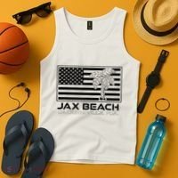 Visit Jacksonville Florida Vacation USA Flag Palms Jax Beach Tank Top thumb 4