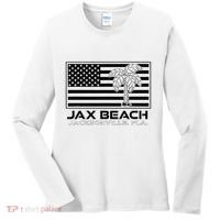 Visit Jacksonville Florida Vacation USA Flag Palms Jax Beach Women's Long Sleeve Shirt thumb 0