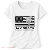 Visit Jacksonville Florida Vacation USA Flag Palms Jax Beach Women's T-Shirt thumb 0