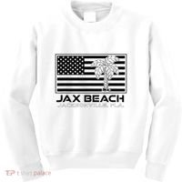 Visit Jacksonville Florida Vacation USA Flag Palms Jax Beach Kids Sweatshirt thumb 0