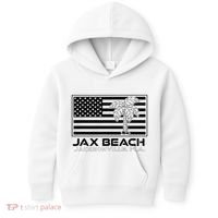 Visit Jacksonville Florida Vacation USA Flag Palms Jax Beach Kids Hoodie thumb 0