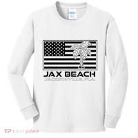 Visit Jacksonville Florida Vacation USA Flag Palms Jax Beach Kids Long Sleeve Shirt thumb 0