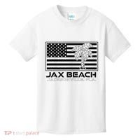 Visit Jacksonville Florida Vacation USA Flag Palms Jax Beach Kids T-Shirt thumb 0