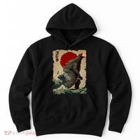 Vintage Japanese Monster Great Wave Poster Hoodie thumb 0