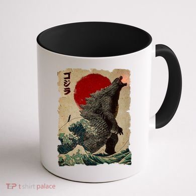 Vintage Japanese Monster Great Wave Poster Coffee Mug back