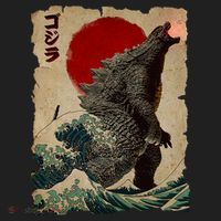 Vintage Japanese Monster Great Wave Poster 11oz C Handle Ceramic Mug thumb 5
