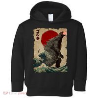 Vintage Japanese Monster Great Wave Poster Toddler Hoodie thumb 0