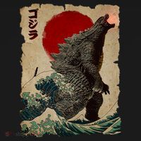 Vintage Japanese Monster Great Wave Poster Tank Top thumb 6