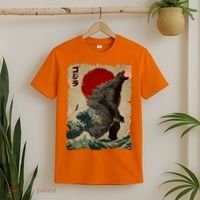 Vintage Japanese Monster Great Wave Poster T-Shirt thumb 2