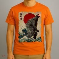 Vintage Japanese Monster Great Wave Poster T-Shirt thumb 3