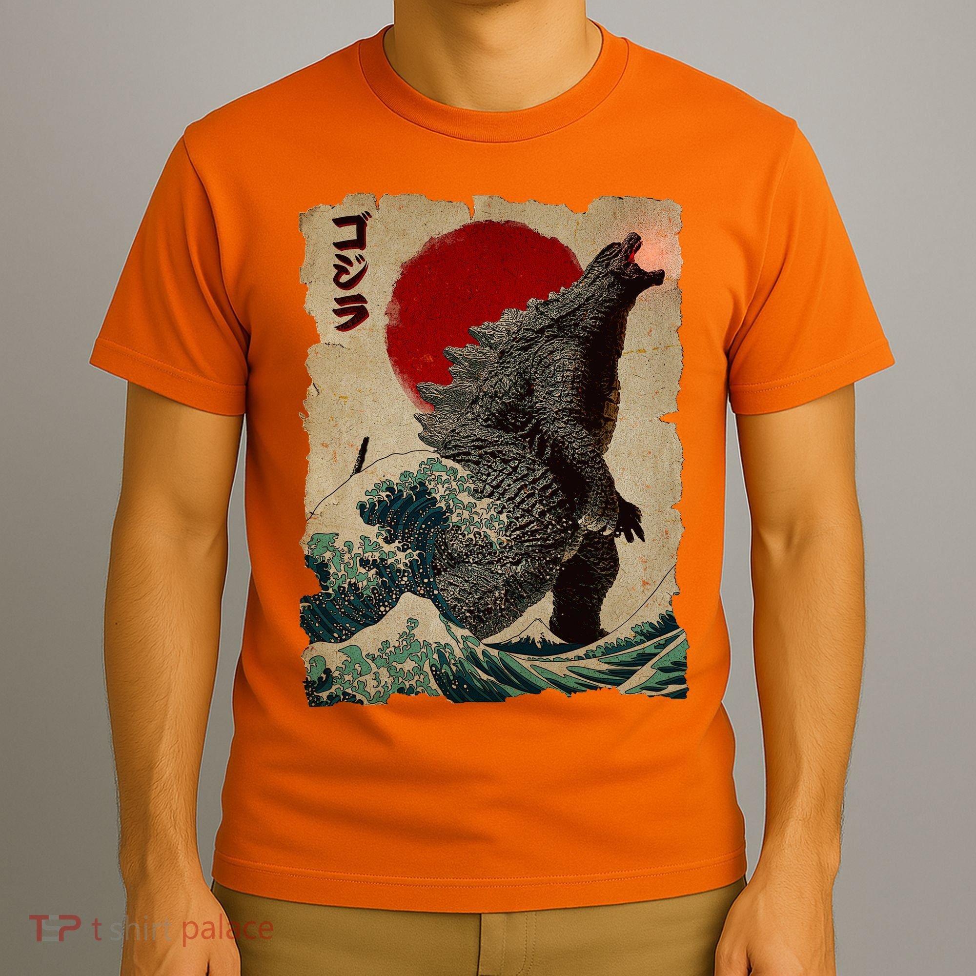 Vintage Japanese Monster Great Wave Poster T-Shirt
