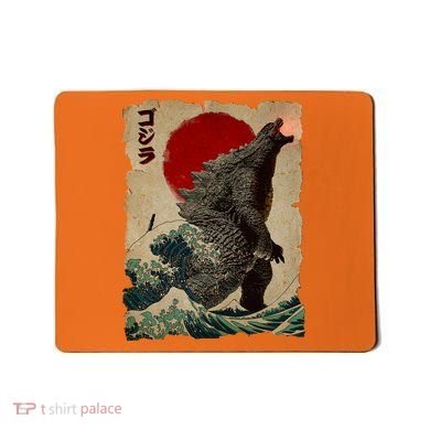 Vintage Japanese Monster Great Wave Poster Mousepad