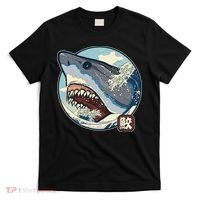 Vintage Japanese Great Wave Shark Attack T-Shirt thumb 0