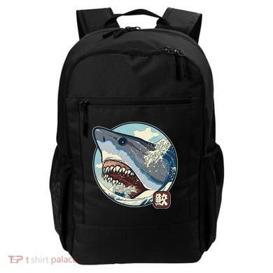 Vintage Japanese Great Wave Shark Attack Backpack
