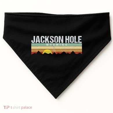 Vintage Jackson Hole Wyoming Retro USA-Made Doggie Bandana