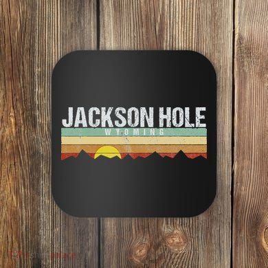 Vintage Jackson Hole Wyoming Retro Coaster