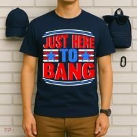 Vintage Just Here To Bang Funny 4th Of July USA Merica America T-Shirt thumb 6
