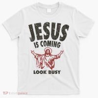 Vintage Jesus Is Coming Look Busy 1992 T-Shirt thumb 0