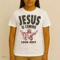 Vintage Jesus Is Coming Look Busy 1992 T-Shirt thumb 4