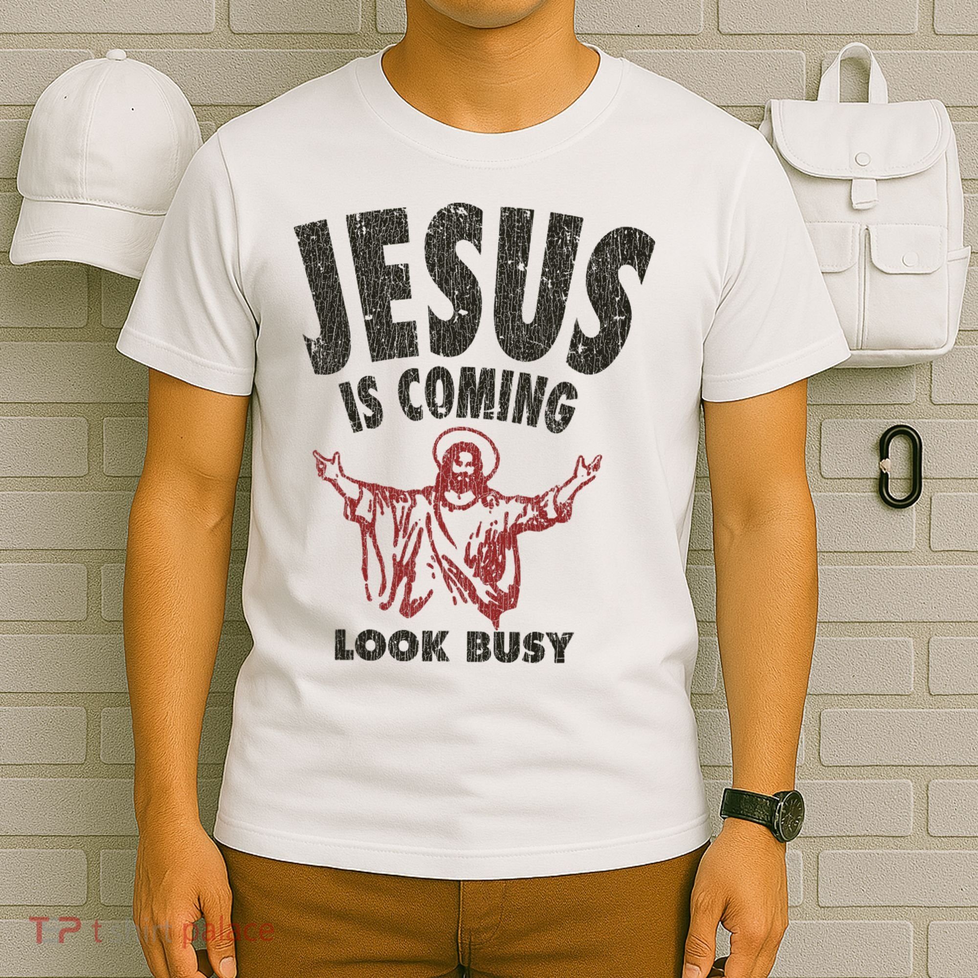 Vintage Jesus Is Coming Look Busy 1992 T-Shirt