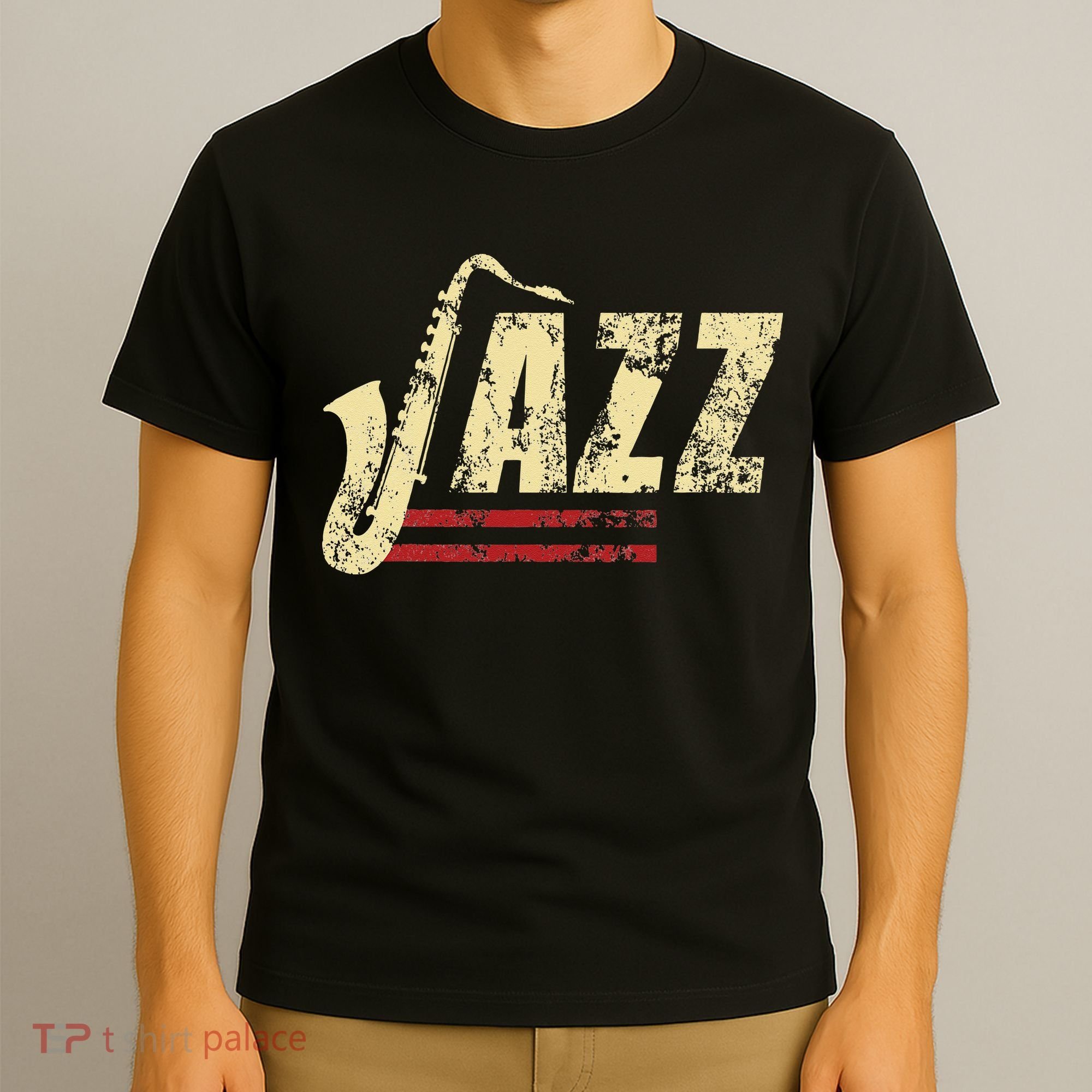Vintage Jazz Lovers Music Band Player Saxophone T-Shirt