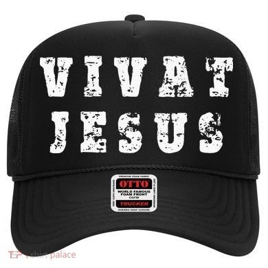 Vivat Jesus May Jesus Live Distressed Design Hat