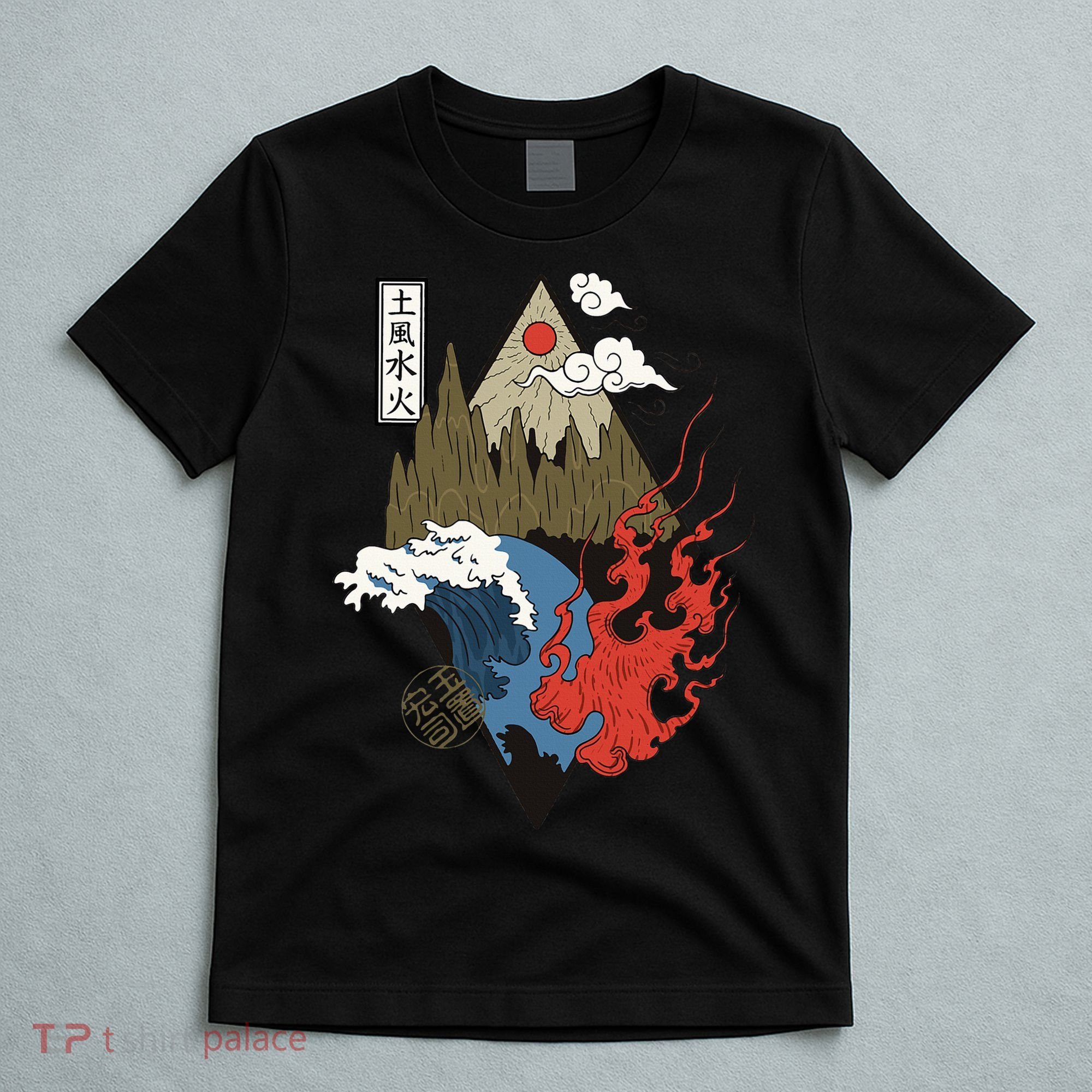 vintage Japanese Nature Elements Art Spiritual nature  T-Shirt