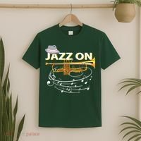 Vintage Jazz On Trumpet Player Blues Music Lovers Jazz Band T-Shirt thumb 2