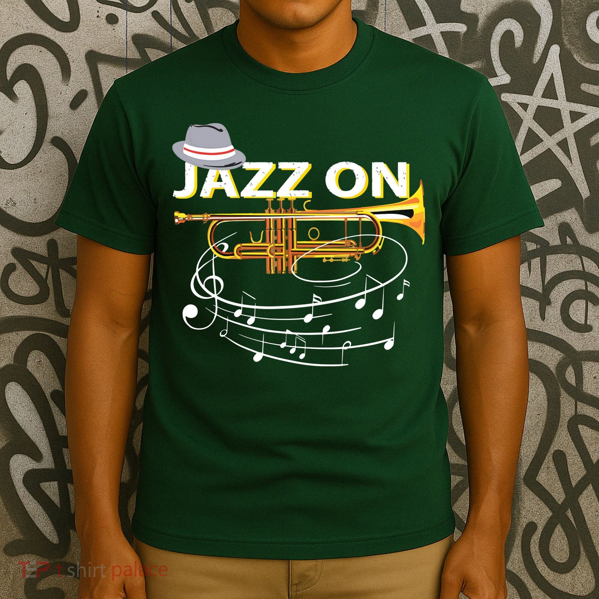 Vintage Jazz On Trumpet Player Blues Music Lovers Jazz Band T-Shirt