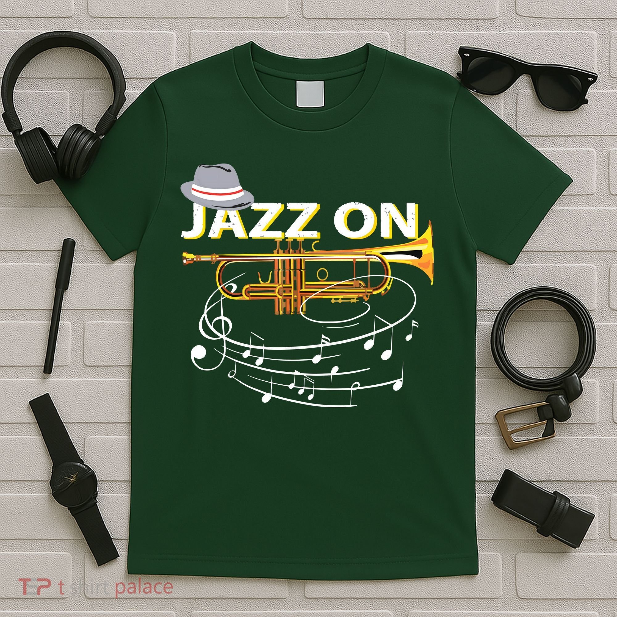 Vintage Jazz On Trumpet Player Blues Music Lovers Jazz Band T-Shirt