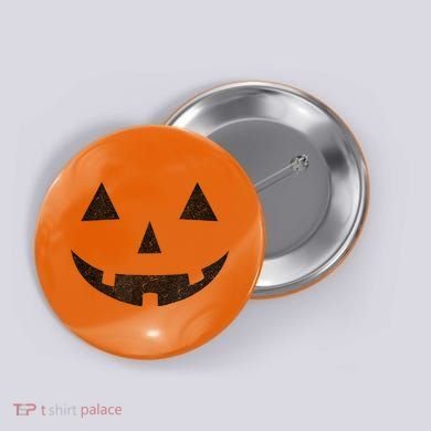 Vintage Jack O Lantern Jackolantern Pumpkin Face Button