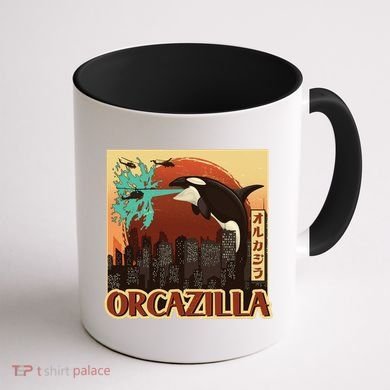 Vintage Japanese Orcazilla Poster Coffee Mug back