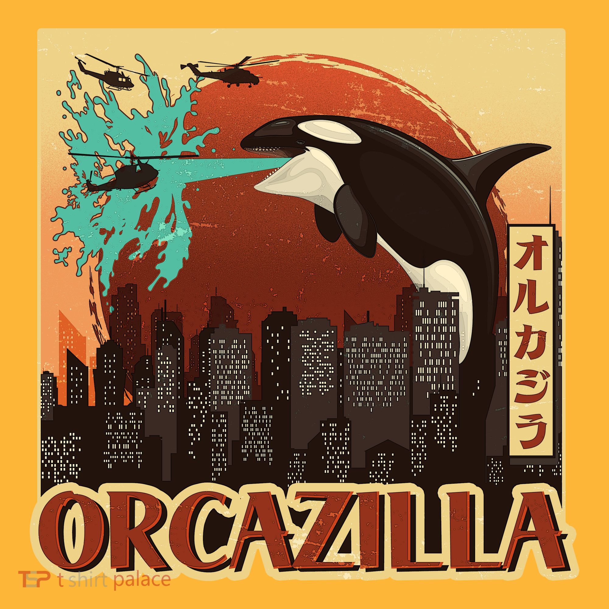 Vintage Japanese Orcazilla Poster T-Shirt