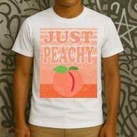 Vintage Just Peachy Southern Retro Summer Georgia T-Shirt thumb 3