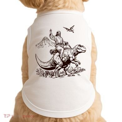 Vintage Jesus Riding Dinosaur 90s Doggie Tank