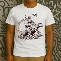 Vintage Jesus Riding Dinosaur 90s T-Shirt thumb 3