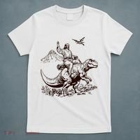 Vintage Jesus Riding Dinosaur 90s T-Shirt thumb 5