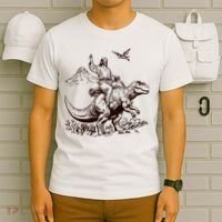 Vintage Jesus Riding Dinosaur 90s T-Shirt thumb 6