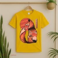 Vintage Japanese Red Fox Kitsune Tattoo T-Shirt thumb 2