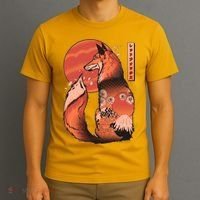 Vintage Japanese Red Fox Kitsune Tattoo T-Shirt thumb 3