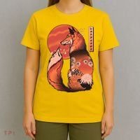 Vintage Japanese Red Fox Kitsune Tattoo T-Shirt thumb 4