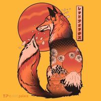 Vintage Japanese Red Fox Kitsune Tattoo T-Shirt thumb 7