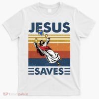 Volleyball Jesus Saves Vintage Volleyball Coach T-Shirt thumb 0