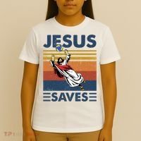 Volleyball Jesus Saves Vintage Volleyball Coach T-Shirt thumb 4