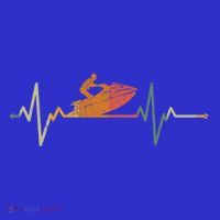 Vintage Jet Ski Rider Gift Heartbeat Jetski Gift T-Shirt thumb 7